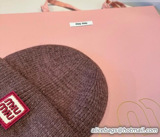 Good Looking Miu Miu Knit Hat MIU010516 Brown 2026