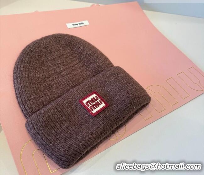 Good Looking Miu Miu Knit Hat MIU010516 Brown 2026