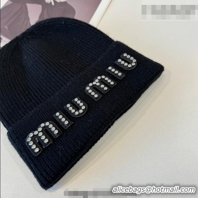 Market Sells Miu Miu Knit Hat with Studs MIU010516 Black 2026