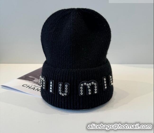 Market Sells Miu Miu Knit Hat with Studs MIU010516 Black 2026