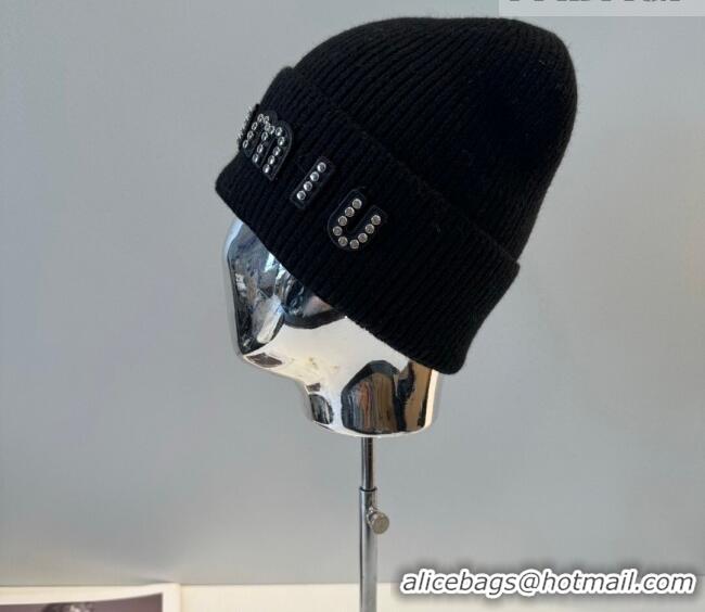 Market Sells Miu Miu Knit Hat with Studs MIU010516 Black 2026