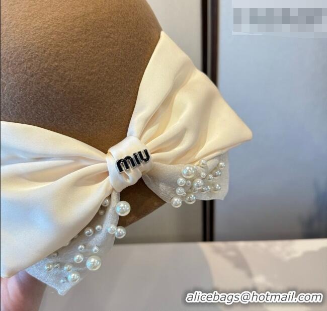Low Cost Miu Miu Wool Bucket Hat with Bow MIU010517 Beige 2026