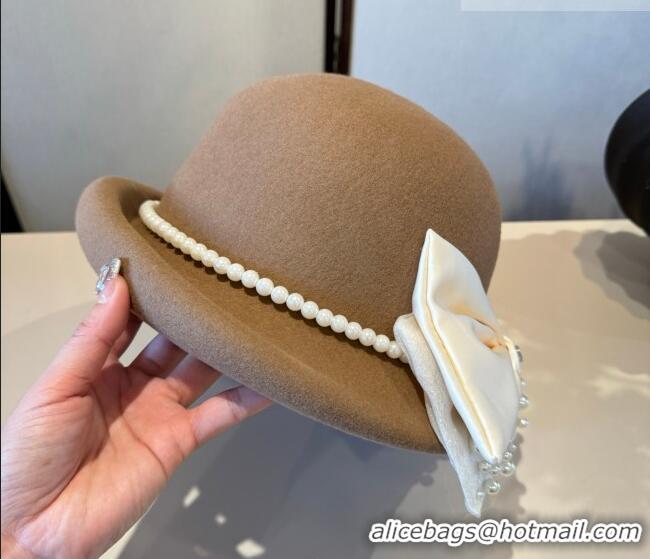 Low Cost Miu Miu Wool Bucket Hat with Bow MIU010517 Beige 2026