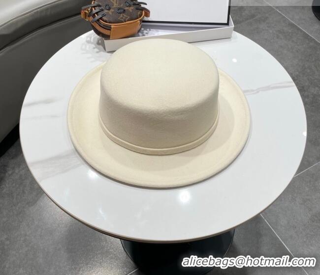 Best Product Miu Miu Wool Wide Brim Hat with Bloom CH010518 White 2026