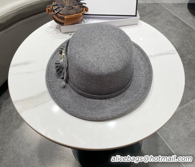 Best Price Miu Miu Wool Wide Brim Hat with Bloom CH010518 Grey 2026