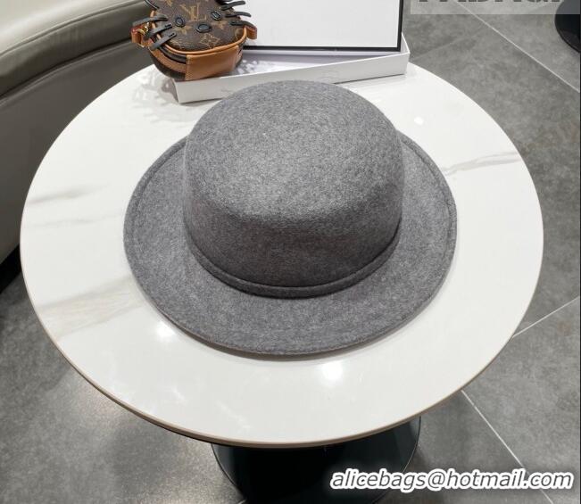 Best Price Miu Miu Wool Wide Brim Hat with Bloom CH010518 Grey 2026