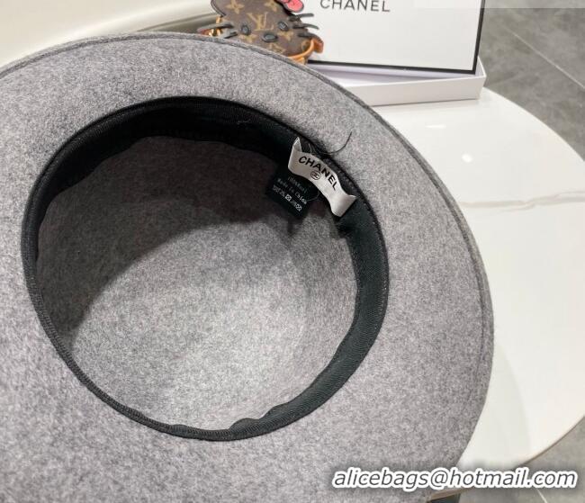 Best Price Miu Miu Wool Wide Brim Hat with Bloom CH010518 Grey 2026