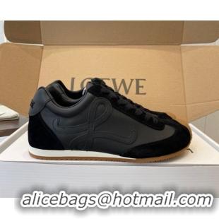 Best Grade Loewe Ballet Runner 2.0 Sneakers in Nylon and Suede Black Upper 1210048