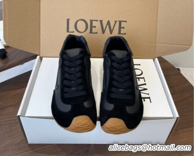 Best Grade Loewe Ballet Runner 2.0 Sneakers in Nylon and Suede Black Upper 1210048