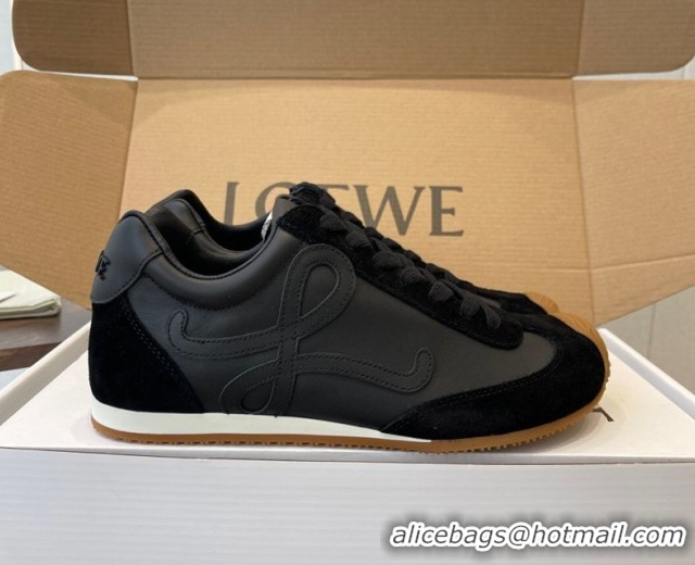 Best Grade Loewe Ballet Runner 2.0 Sneakers in Nylon and Suede Black Upper 1210048