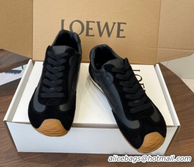 Best Grade Loewe Ballet Runner 2.0 Sneakers in Nylon and Suede Black Upper 1210048