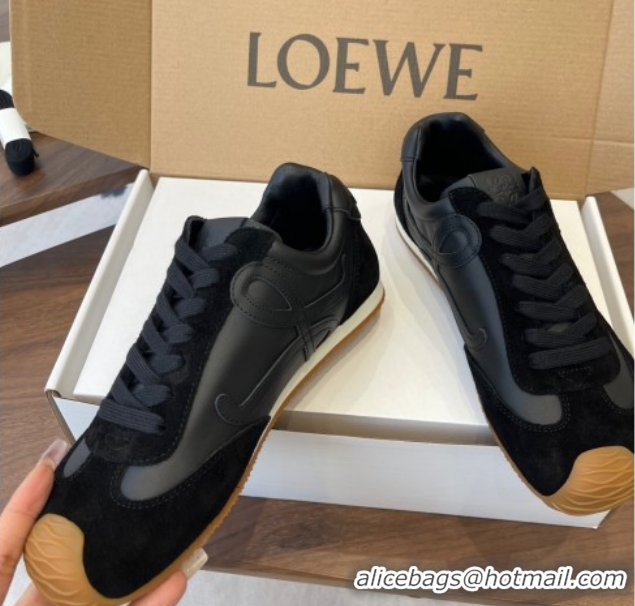 Best Grade Loewe Ballet Runner 2.0 Sneakers in Nylon and Suede Black Upper 1210048