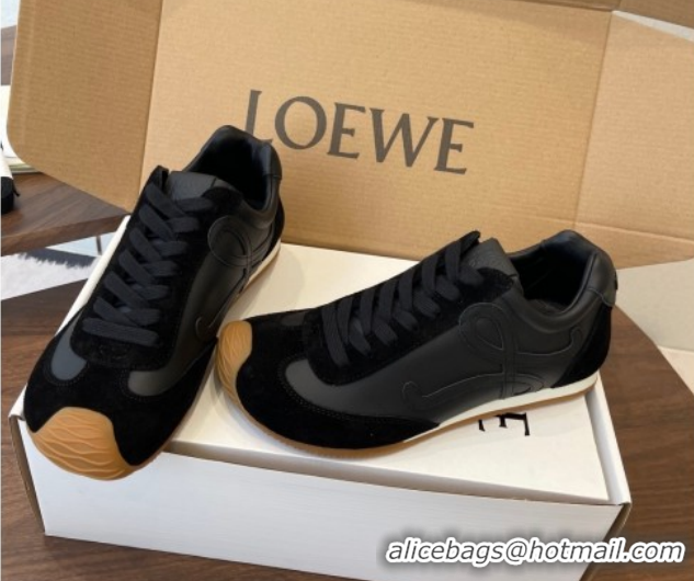 Best Grade Loewe Ballet Runner 2.0 Sneakers in Nylon and Suede Black Upper 1210048