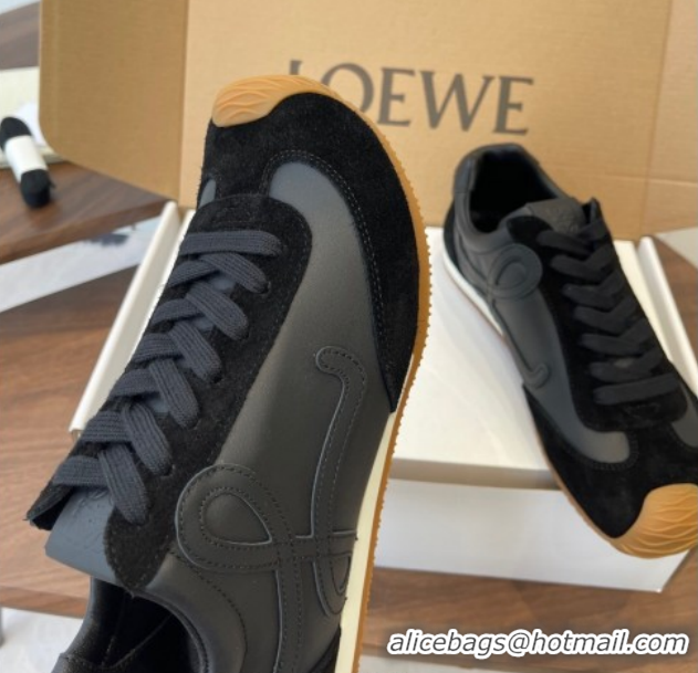 Best Grade Loewe Ballet Runner 2.0 Sneakers in Nylon and Suede Black Upper 1210048