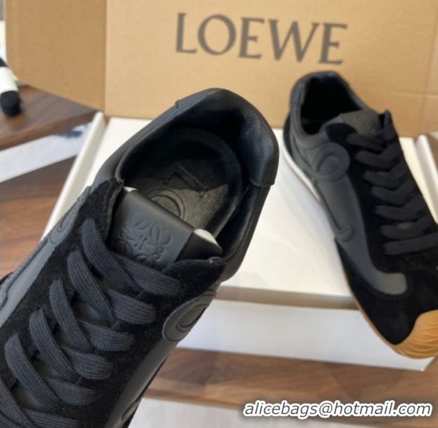 Best Grade Loewe Ballet Runner 2.0 Sneakers in Nylon and Suede Black Upper 1210048