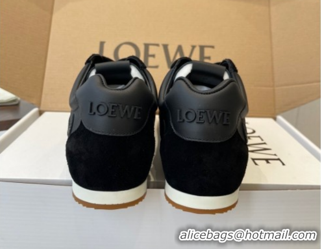 Best Grade Loewe Ballet Runner 2.0 Sneakers in Nylon and Suede Black Upper 1210048