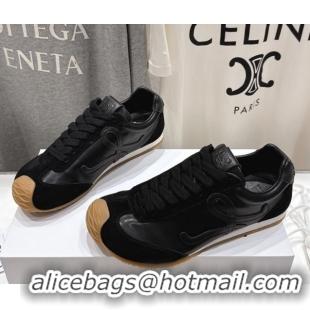 Classic Hot Loewe Ballet Runner 2.0 Sneakers in Leather and Suede Black Upper 1210052