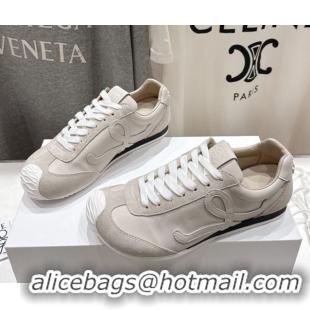 Grade Quality Loewe Ballet Runner 2.0 Sneakers in Leather and Suede Light Grey 1210053