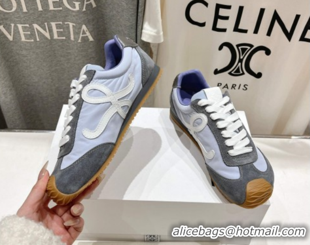 Top Grade Loewe Ballet Runner 2.0 Sneakers in Nylon and Suede Purple/White 1210055