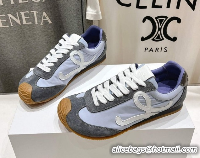 Top Grade Loewe Ballet Runner 2.0 Sneakers in Nylon and Suede Purple/White 1210055