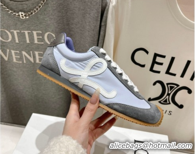 Top Grade Loewe Ballet Runner 2.0 Sneakers in Nylon and Suede Purple/White 1210055
