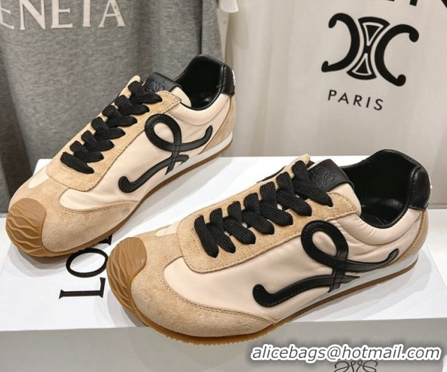 Unique Style Loewe Ballet Runner 2.0 Sneakers in Nylon and Suede Beige/Black 1210057