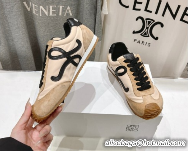 Unique Style Loewe Ballet Runner 2.0 Sneakers in Nylon and Suede Beige/Black 1210057