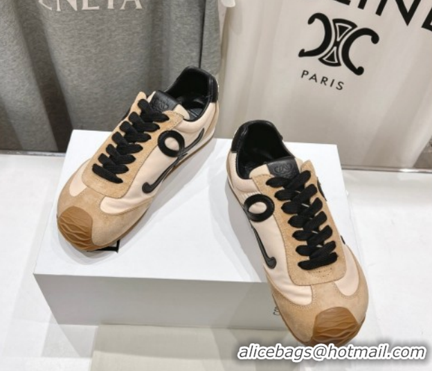 Unique Style Loewe Ballet Runner 2.0 Sneakers in Nylon and Suede Beige/Black 1210057