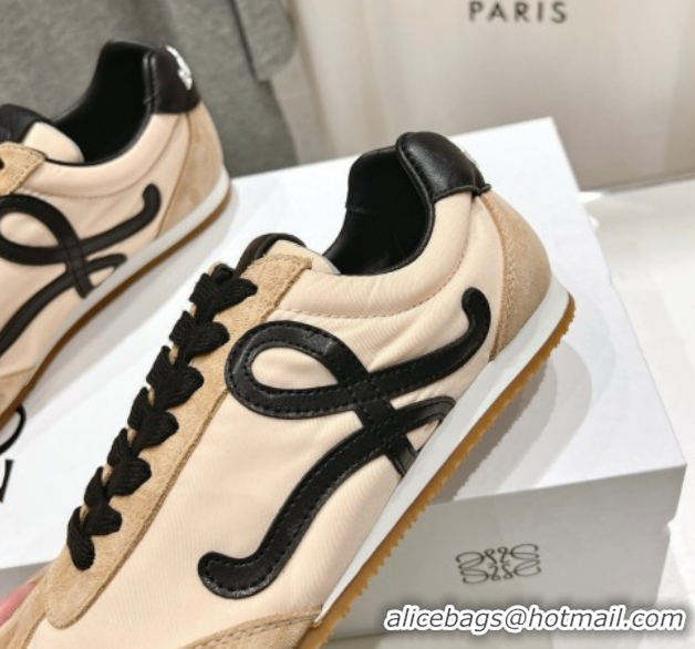Unique Style Loewe Ballet Runner 2.0 Sneakers in Nylon and Suede Beige/Black 1210057