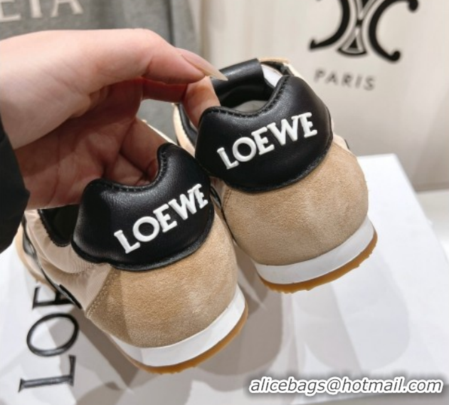 Unique Style Loewe Ballet Runner 2.0 Sneakers in Nylon and Suede Beige/Black 1210057