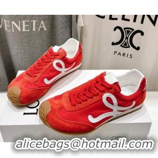 Good Looking Loewe Ballet Runner 2.0 Sneakers in Nylon and Suede Red/White 1210058