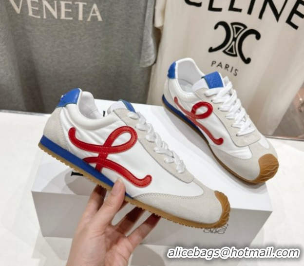 Best Product Loewe Ballet Runner 2.0 Sneakers in Nylon and Suede White 1210060