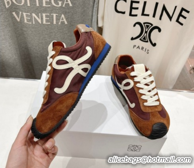 Pretty Style Loewe Ballet Runner 2.0 Sneakers in Nylon and Suede White/Black 1210063