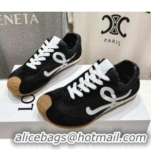 Charming Loewe Ballet Runner 2.0 Sneakers in Nylon and Suede Black/White 1210062