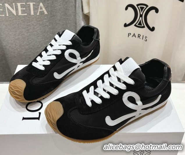 Charming Loewe Ballet Runner 2.0 Sneakers in Nylon and Suede Black/White 1210062