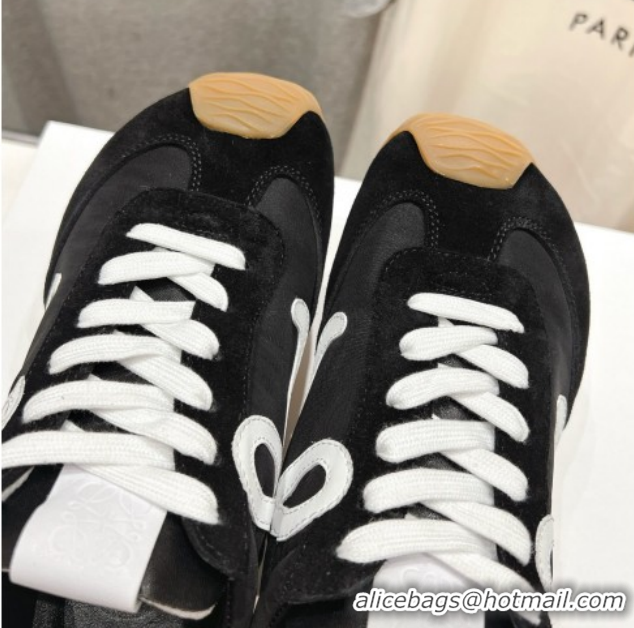 Charming Loewe Ballet Runner 2.0 Sneakers in Nylon and Suede Black/White 1210062