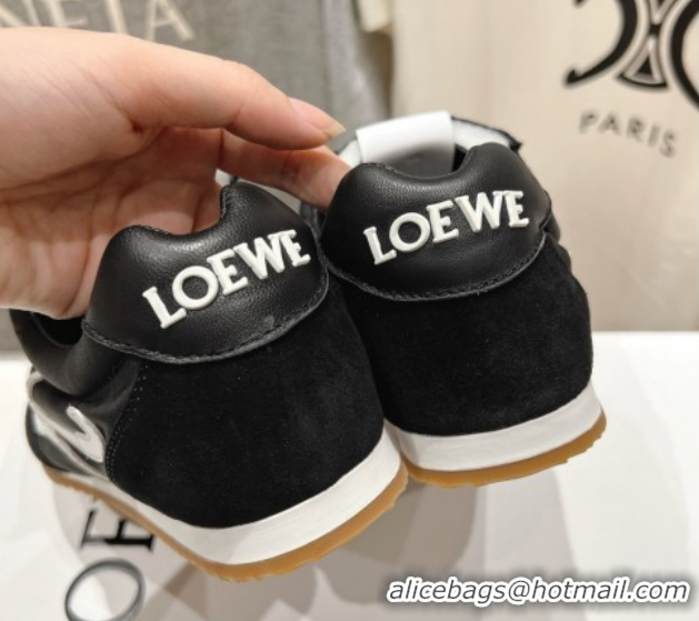 Charming Loewe Ballet Runner 2.0 Sneakers in Nylon and Suede Black/White 1210062