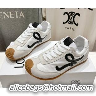 Most Popular Loewe Ballet Runner 2.0 Sneakers in Nylon and Suede White/Black 1210063