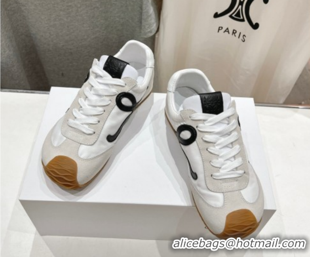 Most Popular Loewe Ballet Runner 2.0 Sneakers in Nylon and Suede White/Black 1210063