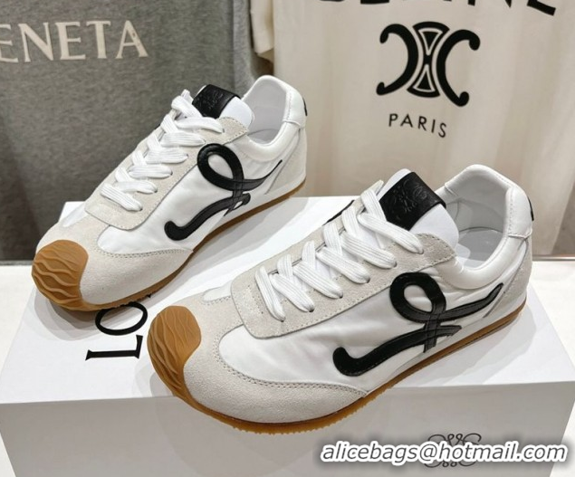 Most Popular Loewe Ballet Runner 2.0 Sneakers in Nylon and Suede White/Black 1210063