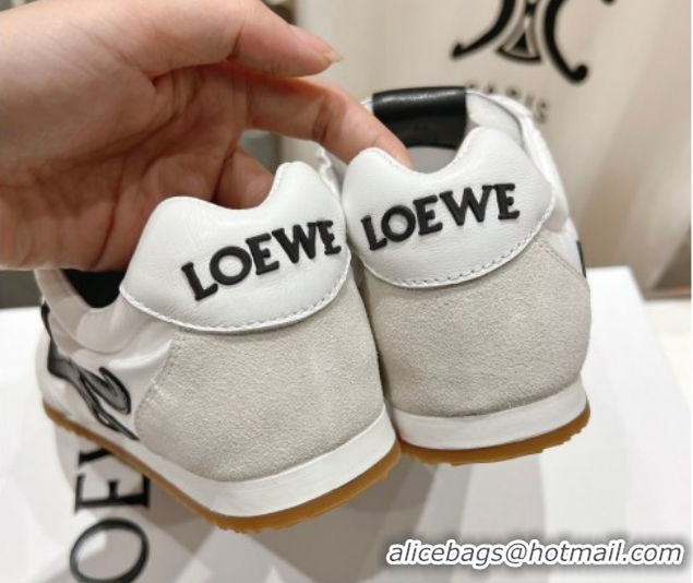Most Popular Loewe Ballet Runner 2.0 Sneakers in Nylon and Suede White/Black 1210063