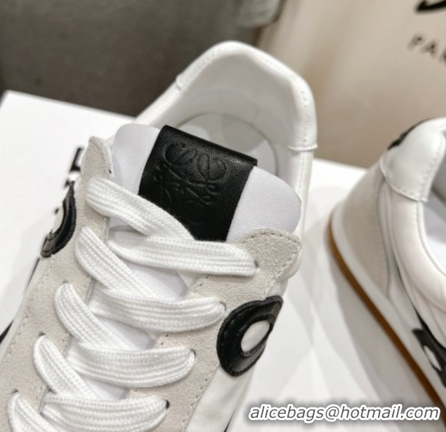 Most Popular Loewe Ballet Runner 2.0 Sneakers in Nylon and Suede White/Black 1210063