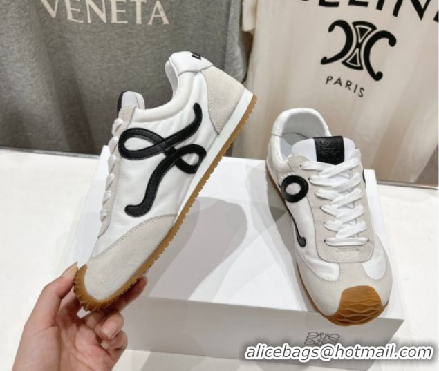 Most Popular Loewe Ballet Runner 2.0 Sneakers in Nylon and Suede White/Black 1210063