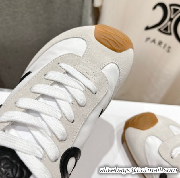 Most Popular Loewe Ballet Runner 2.0 Sneakers in Nylon and Suede White/Black 1210063
