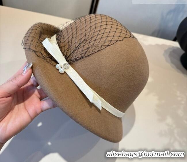 Inexpensive Miu Miu Wool Bucket Hat with Mesh MIU010518 Brown 2026