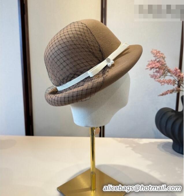 Inexpensive Miu Miu Wool Bucket Hat with Mesh MIU010518 Brown 2026