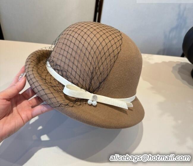 Inexpensive Miu Miu Wool Bucket Hat with Mesh MIU010518 Brown 2026