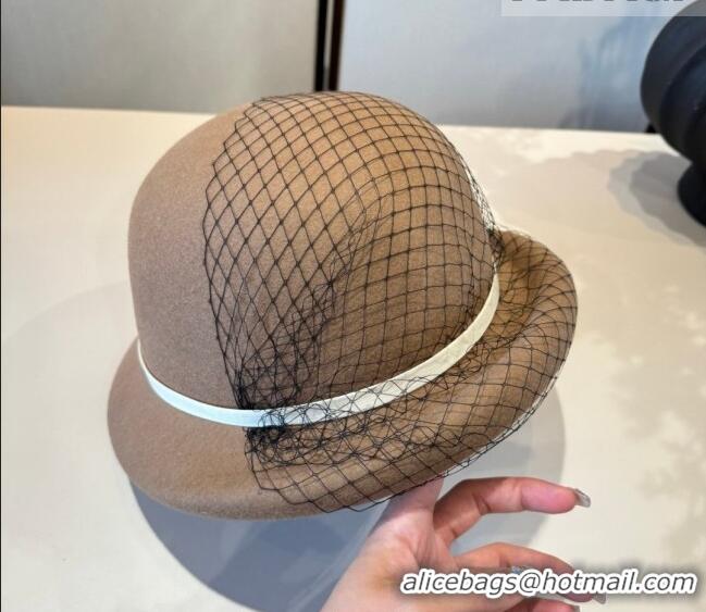 Inexpensive Miu Miu Wool Bucket Hat with Mesh MIU010518 Brown 2026