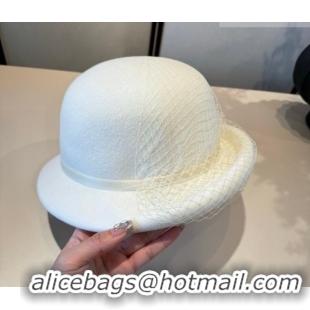 Low Price Miu Miu Wool Bucket Hat with Mesh MIU010518 White 2026