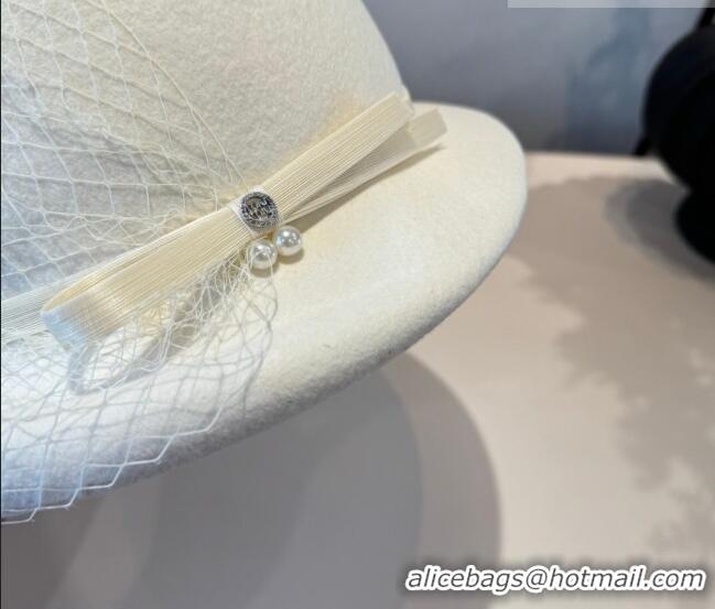 Low Price Miu Miu Wool Bucket Hat with Mesh MIU010518 White 2026